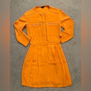 THEORY SILK ORANGE MINI DRESS